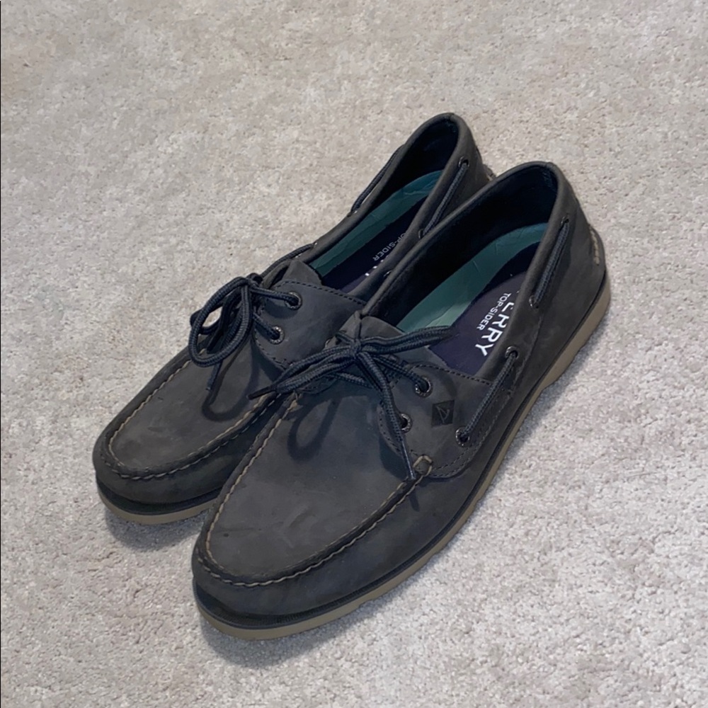 Sperry Black Boat Shoes Moccasin-Style Lace-Up